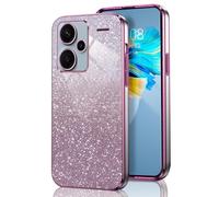 GOGME Glitter Funda para Xiaomi Redmi Note 13 Pro+ Plus 5G, Marco Galvanizado TPU Anti-arañazos Brillantina/Transparente Protectora Carcasa. Rosa