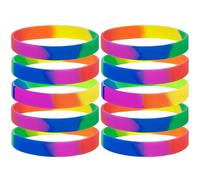 GOGO 10 Pulseras de Gomas Elasticas Colores Silicona Fiestas 20x1cm
