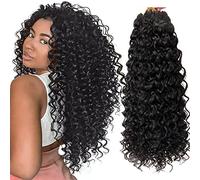 GoGo - 8 paquetes de pelo ondulado de ganchillo para mujer, color negro natural, trenzado, trenzas sintéticas bohemias, ondas de agua, 45,72 cm, 1B
