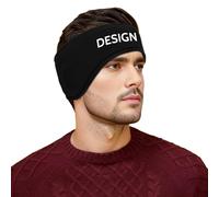 GOGO Diadema Personalizada de Invierno, Cobertura para Orejas de Microfibra, Doble Capa de Protección Térmica para Orejas, Diadema Reversible con Logo Transferido por Calor, Negro