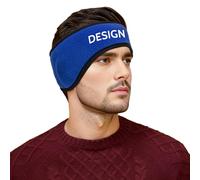 GOGO Diadema Personalizada de Invierno, Cobertura para Orejas de Microfibra, Doble Capa de Protección Térmica para Orejas, Diadema Reversible con Logo Transferido por Calor, Azul Real
