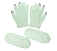 Gogogmee 1 juego Guantes Hidratantes para Manos y Calcetines Spa para Pies Set de Gel Transpirable Cuidado de Manos y Pies Secos Reutilizables y Lavables para Hidratación Nocturna y