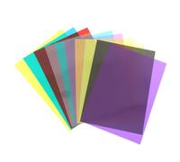 Gogogmee 10 Filtros de Gel de Luz de Colores PVC para Corrección y Mezcla de Color, Láminas Transparentes de Película Plástica para Teatro y Film, Pack de 10 Piezas