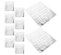 Gogogmee 10 Hojas Pegatinas de Letras Pequeñas Autoadhesivas con Purpurina Plata Stickers para Manualidades Buzones Oficinas y Decoración Escolar