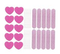 Gogogmee 10 Juegos de Limas de Esponja para Uñas Rosa en Forma de Corazón, Herramientas Portátiles para Pulir y Cuidar Uñas en Casa Viaje