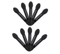 Gogogmee 10 piezas Aplicadores de Sombra de Ojos Desechables Esponjas Ovaladas de Negro Doble Punta para Maquillaje Profesional y Diario