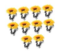 Gogogmee 10 Piezas Coletero de Girasol Diseño de Diadema Floral de Girasol Accesorios Decorativos Cabello Cintas Cabello Flores Simuladas para Mujeres y Niñas para Fiesta de Vacaciones