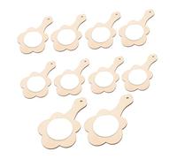 Gogogmee 10 piezas Espejos de Madera DIY para Manualidades Infantiles Moldes Seguros para Pintar y Decoración Diseño Floral Cinco Pétalos para Familias y Jardines de Infancia