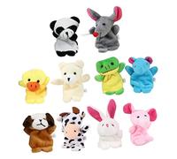 Gogogmee 10 Piezas Títeres de Dedos de Madera Animales Cartoon Juguetes Interactivos para Muñecos Educativos para Cuentos y