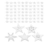 Gogogmee 100 Piezas 100 Piezas de Estrellas de Madera sin Terminar Blancas de 30 MM para Manualidades, Adornos Colgantes Rústicos para Decoración de Paredes y Árbol de Navidad, Arte
