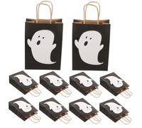 Gogogmee 10piezas Bolsa Para Dulces De Halloween Resistentes y Reutilizables Divertidos Diseños De Fantasmas Para Fiestas y Eventos De Halloween