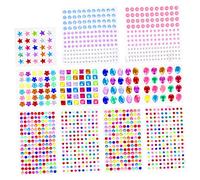 Gogogmee 11 hojas Pegatinas de Diamantes de Imitación Acrílicas Autoadhesivas para Cara y Uñas de Pegatinas de Cristal Decoración DIY para Arte Facial y Manualidades