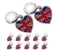 Gogogmee 12 Dijes para Pulsera Bandera Británica en Aleación Colgantes Patrióticos DIY Tamaño Pequeño para Pulseras y Manualidades Festivas Accesorios de Joyería del Reino Unido