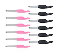 Gogogmee 12 Limas de Uñas Metálicas Plegables Mango Abs en Forma de Pájaro, Doble Cara para Limar y Pulir, Tamaño Mini, 12 Unidades (6 Rosa y 6 Negro), Herramienta Portátil para