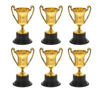 Gogogmee 12 Piezas Mini Trofeos Dorados de Plástico para Copas Pequeñas para Recompensas Escolares Torneos Deportivos y Fiestas Premios Infantiles para Competición y Celebraciones