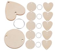 Gogogmee 120 Piezas Discos de Madera Redondos y Corazones con Agujeros para Calendario Colgante Anillas de Hierro para Manualidades y Recordatorio de Cumpleaños