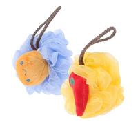Gogogmee 2 Bolas de Baño para Niños Y Adultos Herramienta de Ducha con Elementos de Frutas Exfoliante Esponja de Baño Toalla de Baño Suave para Frotar La Espalda