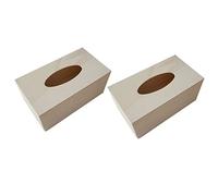 Gogogmee 2 Cajas Caja De Almacenamiento De Pañuelos Sostenedor del Tejido Titular De Pañuelos Faciales De Bricolaje Contenedor De Adorno De Papel Decorar De Madera Oficina Rural