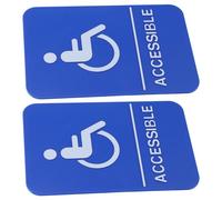 Gogogmee 2 Carteles de Estacionamiento para Discapacitados Braille, Señal de Accesibilidad Azul 3d, Adhesivos de 23 X 15 Cm, Cumplen Normativa Ada para Baños y Entradas Públicas