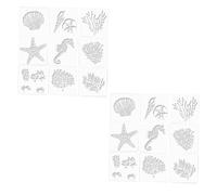 Gogogmee 2 juegos Plantillas de Dibujo Huecas para Manualidades DIY de Moldes de Pintura con Diseños de Animales Marinos Herramientas Prácticas para Arte Creativo y Pintura Artística