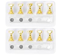Gogogmee 2 juegos Soporte de Práctica para Uñas con Diseño de de Acrílico Incluye Bases Magnéticas Doradas para Tips de Uñas Falsas para Entrenamiento de Manicura y Exhibición de