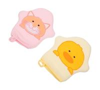 Gogogmee 2 Manoplas de Baño para Bebés de Algodón Diseño de Estrella, Portátiles Anilla para Colgar, Ideales Cuidado en Casa y Viajes Color Aleatorio
