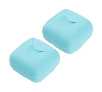 Gogogmee 2 piezas Caja de Almacenamiento para Copas de Ligera y Portátil Diseño Compacto y Resistente al Polvo para Cuidado Personal y Viajes Color Azul