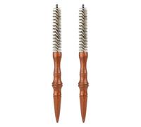 Gogogmee 2 Piezas Cepillo Moldeador Pelo Profesional de Madera con Cerdas de Jabalí Mini Rodillo para Rizos y Peinados para Cabello y Styling Portátil
