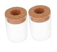 Gogogmee 2 Piezas de Transparente para Plantas Hidropónicas Maceta Pequeña con Tapa de Corcho para Decoración de Escritorio y Micro Paisaje Doméstico de Unidades