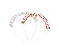 Gogogmee 2 Piezas Diademas de Pelo con Letras Merry Christmas y Cristales Brillantes Rojo y Rosa Dorado Accesorios de Cabeza Festivos para Mujer y Niña Navidad y Año
