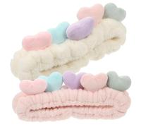 Gogogmee 2 piezas Diademas Elásticas para Lavar la Cara Suaves y Cómodas Diadema Antideslizante para Mujer Colores y Rosa Champán Accesorios para Sujetar el Cabello sin Tirar para