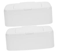 Gogogmee 2 piezas Dispensador de Toallitas Húmedas Recargable con Tapa Botón Pulsador Caja Compacta y Reutilizable para Viaje y Hogar Almacenamiento Versátil para Pañitos y Pequeños