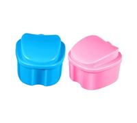 Gogogmee 2 piezas Estuche para Dentaduras Portátil Caja de Almacenamiento y para Prótesis y Retenedores Diseño Ligero y Práctico para Diario
