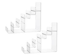 Gogogmee 2 Piezas Expositor Acrílico Transparente 6 Niveles 2 Piezas para Carteras y Gafas, Organizador Multifuncional Separación de 3.5 Cm para Tienda y Mostrador, Soporte Durable para