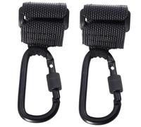 Gogogmee 2 piezas Gancho para Cochecito Resistente con Diseño D y Cierre Soporte para Bolsas y Carritos de Multiusos para Manillar de Moto Bici y Carrito Carga Negro Antideslizante
