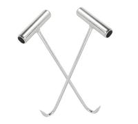 Gogogmee 2 piezas Gancho para Elevación de Alcantarillas Gancho Metálico Resistente la Oxidación Diseño Reforzado Herramienta Compacta y Ligera para Abrir Tapas de Registros