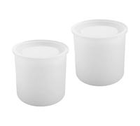 Gogogmee 2 Piezas Molde de Silicona para Porta Bolígrafos y Joyas, 2 Piezas Cilíndricas 3,6X3,6X3,4 Pulgadas, Antideslizante y Fácil Desmoldeo, Compatible Resina Epoxi y Arcilla para