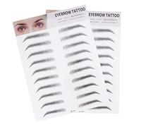 Gogogmee 2 Piezas Pegatinas De Cejas Adhesivas Realistas Negras Transferibles y Fáciles De Usar Para Hombres y Mujeres Plantilla Perfiladora Para Cejas Relleno Temporal Sin Daño Ni