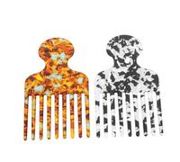 Gogogmee 2 Piezas Peine Afro de Acetato Colorido Antistático para Estilismo Profesional y Doméstico Peine de Dientes para Peinados Detallados y Coloración Herramienta Duradera para