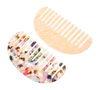 Gogogmee 2 piezas Peine Decorativo Acetato Antiestático Dientes Anchos para Desenredar Cabello Rizado y Liso Peineta Vintage para Mujer Uso Seco y Mojado