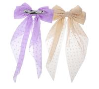 Gogogmee 2 piezas Pinzas de Pelo con Lazo Grande para Mujer y Niña Clips Metálicos para Cabello Grueso y Rizado Accesorio Elegante con Larga para Fiesta Boda Invitada Pack Unidades Beige