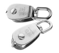 Gogogmee 2 piezas Polea de Carga Pesada Rueda de Acero Resistente con Rodamiento Polea Giratoria para Cables y Cuerdas Elevación Segura para Uso Industrial y Doméstico