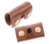 Gogogmee 2 Piezas Protector para Cabeza de Maquinilla de Afeitar Manual Funda de Cuero Marrón de Funda Protectora para Cuchilla de Afeitar Accesorio Práctico y Duradero