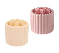 Gogogmee 2 Piezas Rotatable Makeup Brush Organizer Holder Dual-purpose Pen Cup With Large Capacity For Vanity Bathroom Office And Desk Storage