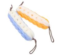 Gogogmee 2 piezas Toallas de Ducha Exfoliantes Largas con Diseño Bicolor y Lanyard Esponjas Ricas para Limpieza Profunda de Piel y Eliminación de Células Muertas Suaves y Prácticas para