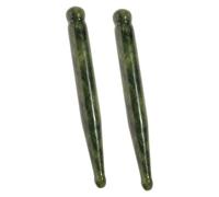 Gogogmee 2 Piezas Varas de Masaje de Jade Auténtico para Rostro y Ojos Alivio de Fatiga Ocular y Relajación Muscular Herramienta de Acupuntura y Gua Sha para Masaje Corporal Completo