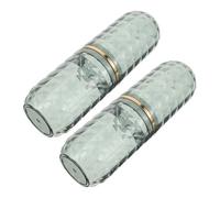 Gogogmee 2 Piezas Vaso de Viaje para Enjuague Bucal 2 Piezas, Vasos de Plástico Verde Oscuro Diseño Diamante, Ligeros y Reutilizables para Cepillos de Dientes, Adecuado para Baño y Viajes