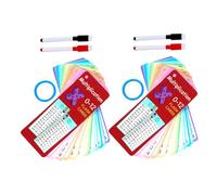 Gogogmee 2 Tarjetas de Multiplicación Reutilizables con Borrado Seco Cartas Rotuladores y Anillo Material Didáctico Compacto y Resistente para Aprendizaje de Matemáticas
