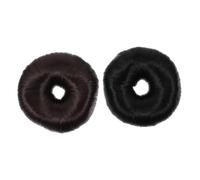 Gogogmee 2 Unidades de Anillos para Moño Tipo Donut para Niña Postizo para Cabello y Sedoso Accesorios para Peinados Moños Apto para Cabello Largo Mediano y Corto Color Negro y