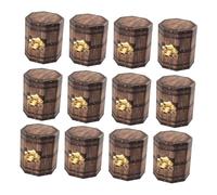 Gogogmee 20 Piezas Caja Hexagonal Plegable de Madera para Unidades con Textura Vintage y Diseño de Cofre Pirata como Caja Regalo para Fiestas Temáticas y Dulces